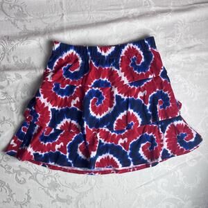 Celebrate Patriotic Girls Skirt Size 7-8 Red White And Blue Tie Dye Ruffle